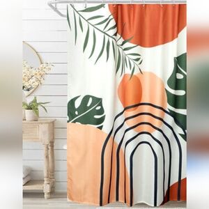 2 shower curtains with double shower hooks for easy cleaning